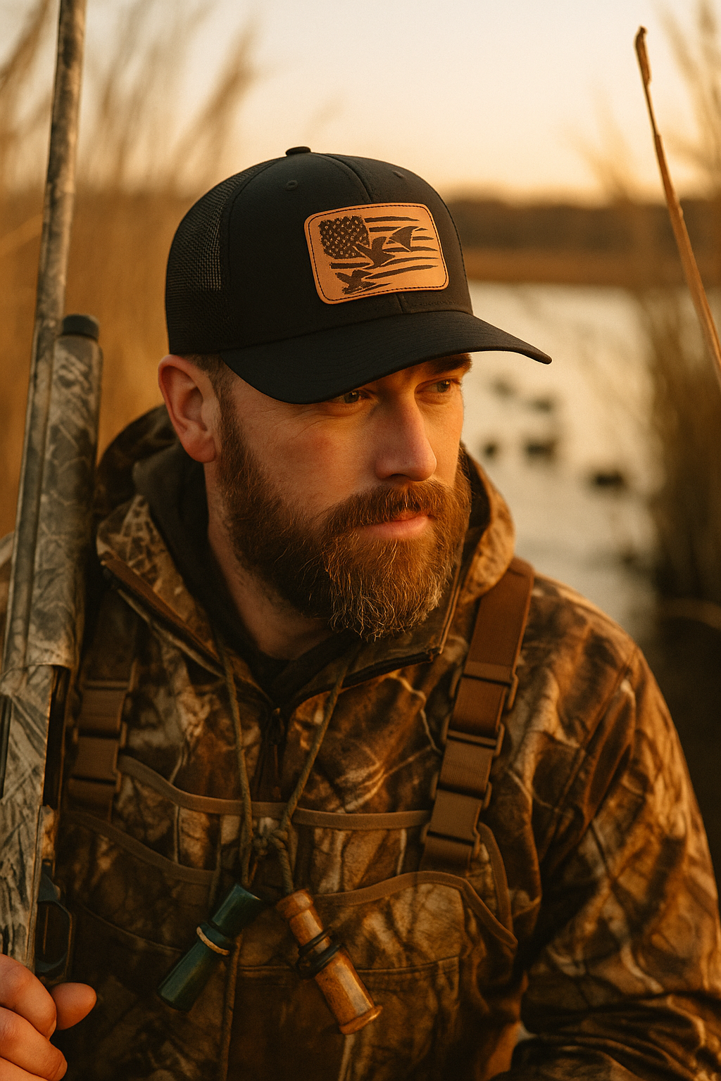 Duck/Goose Hunter Leather Patch Richardson 112 Snapback Hat
