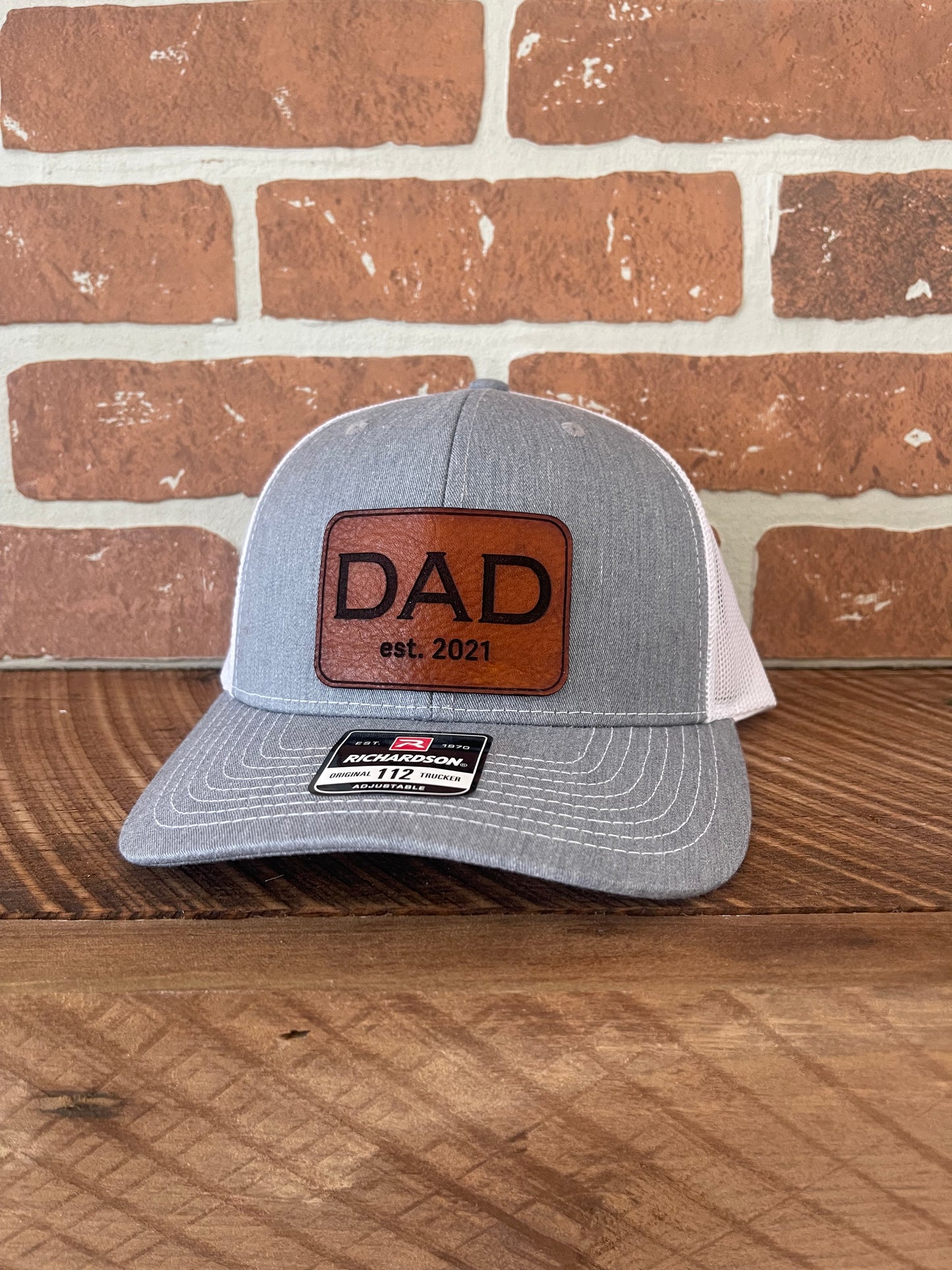 Dad ESTABLISHED Leather Patch Hat