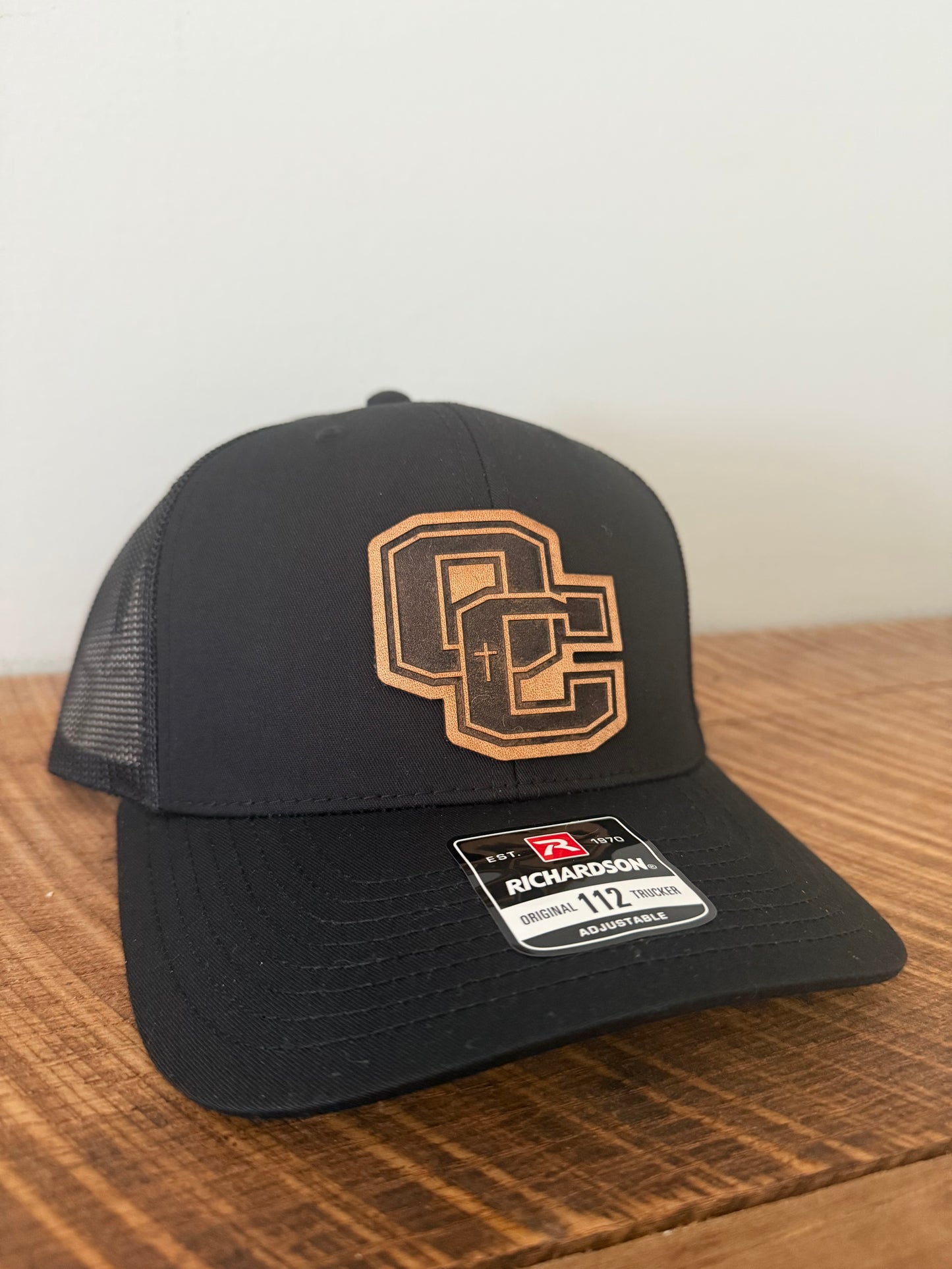 Owensboro Catholic Aces Leather Patch Hat | Richardson 112 Trucker | Custom Football Spirit Hat for Fans, Players & Alumni