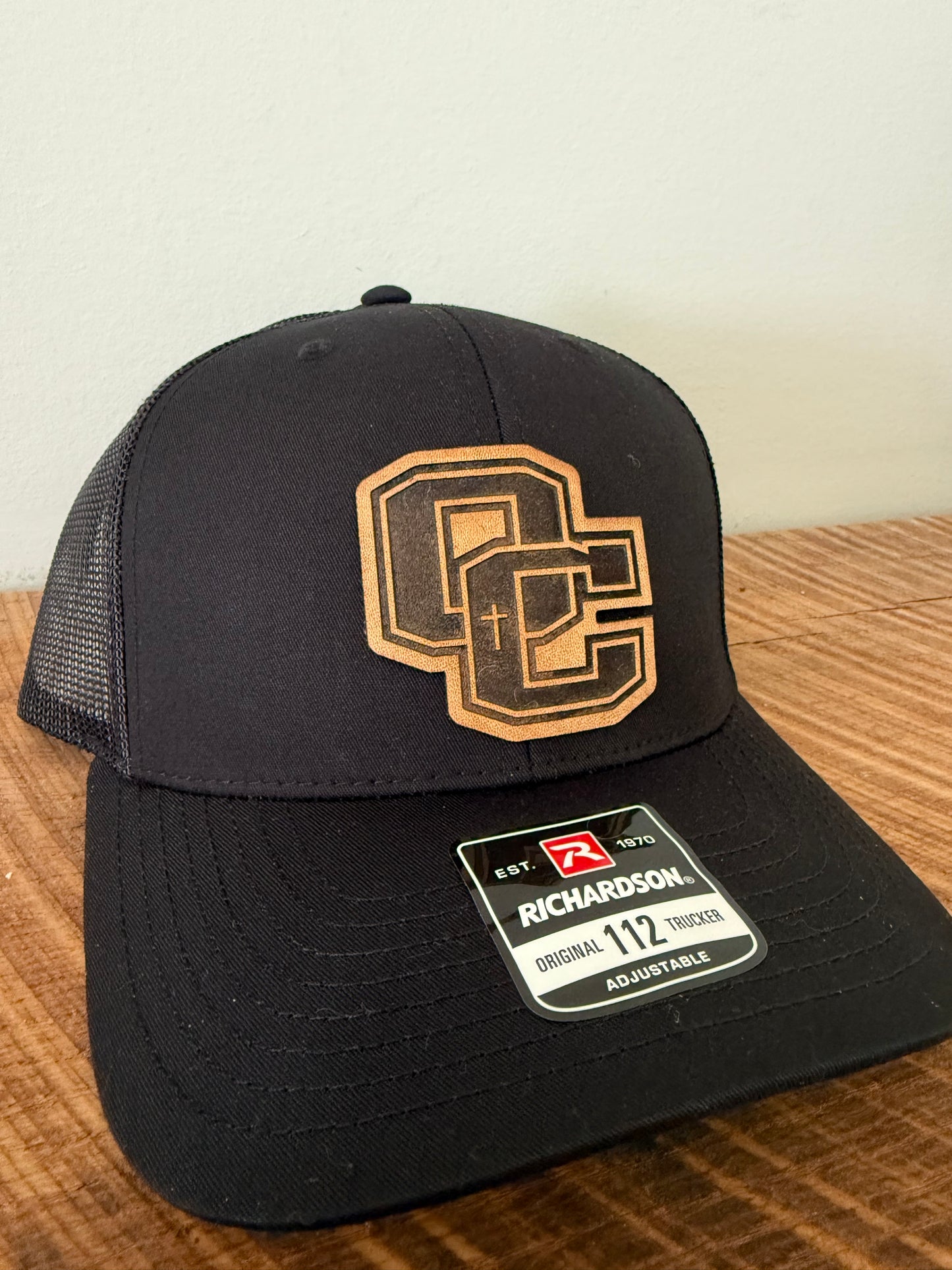 Owensboro Catholic Aces Leather Patch Hat | Richardson 112 Trucker | Custom Football Spirit Hat for Fans, Players & Alumni