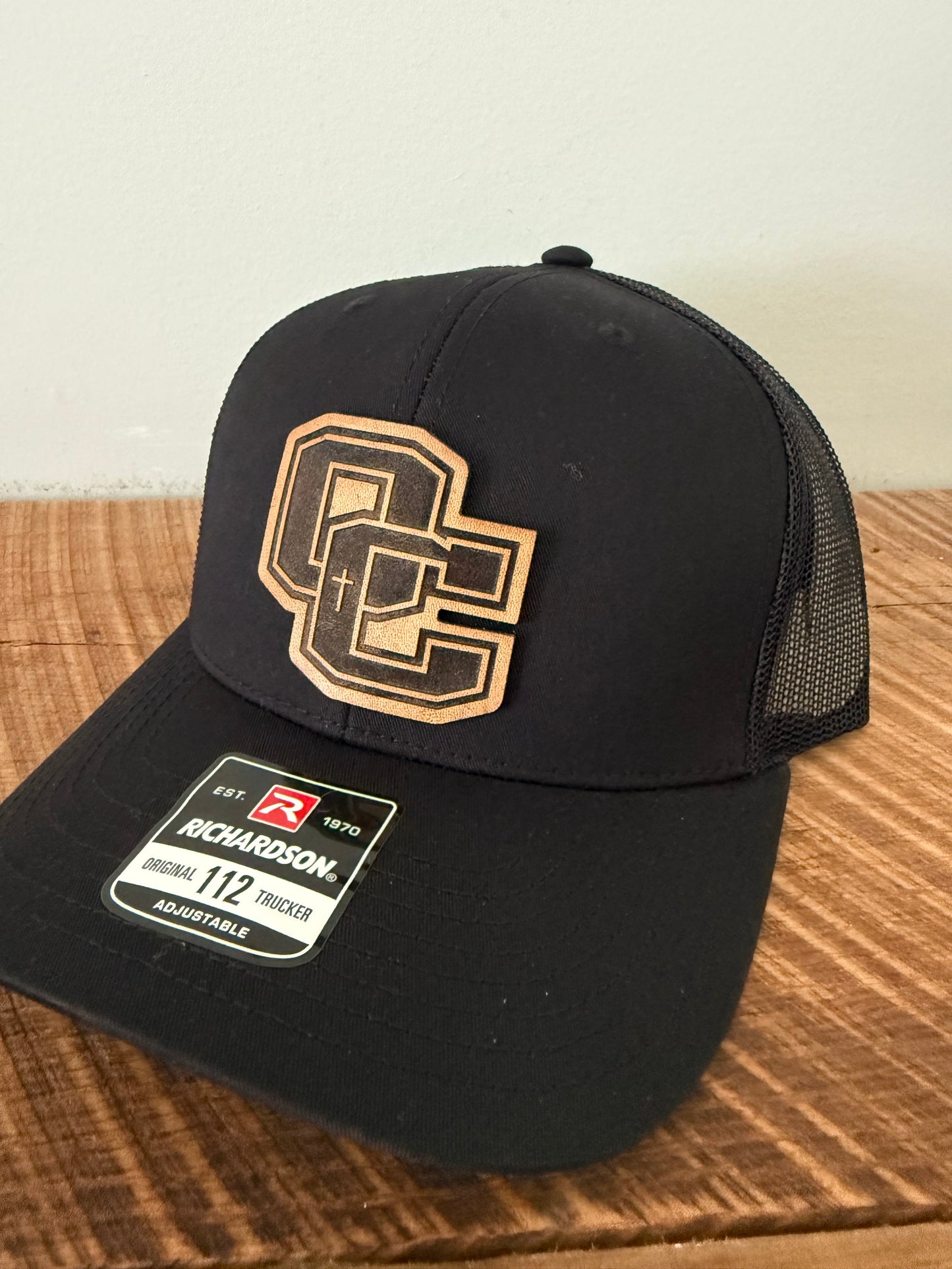 Owensboro Catholic Aces Leather Patch Hat | Richardson 112 Trucker | Custom Football Spirit Hat for Fans, Players & Alumni