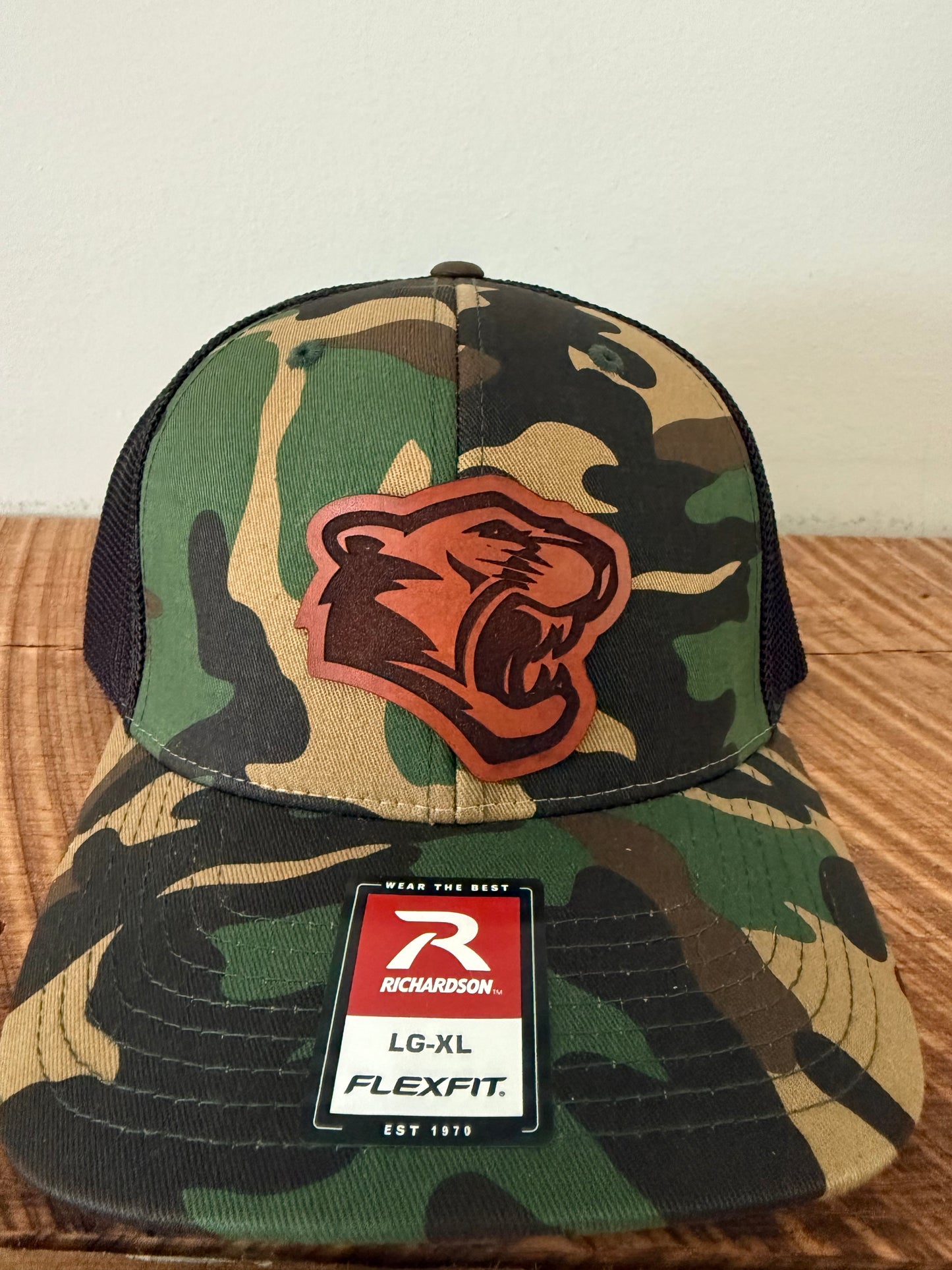 Cougars Leather Patch Hat | Richardson 112 Trucker | Custom Football Spirit Hat for Fans, Players & Coaches