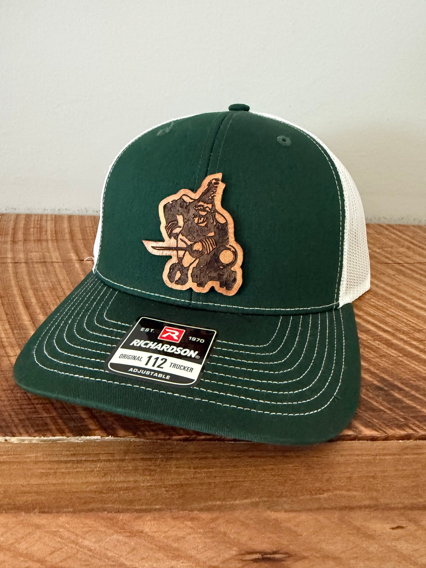 Commodores Leather Patch Hat | Richardson 112 Trucker | Custom Football Spirit Wear for Fans, Coaches & Alumni