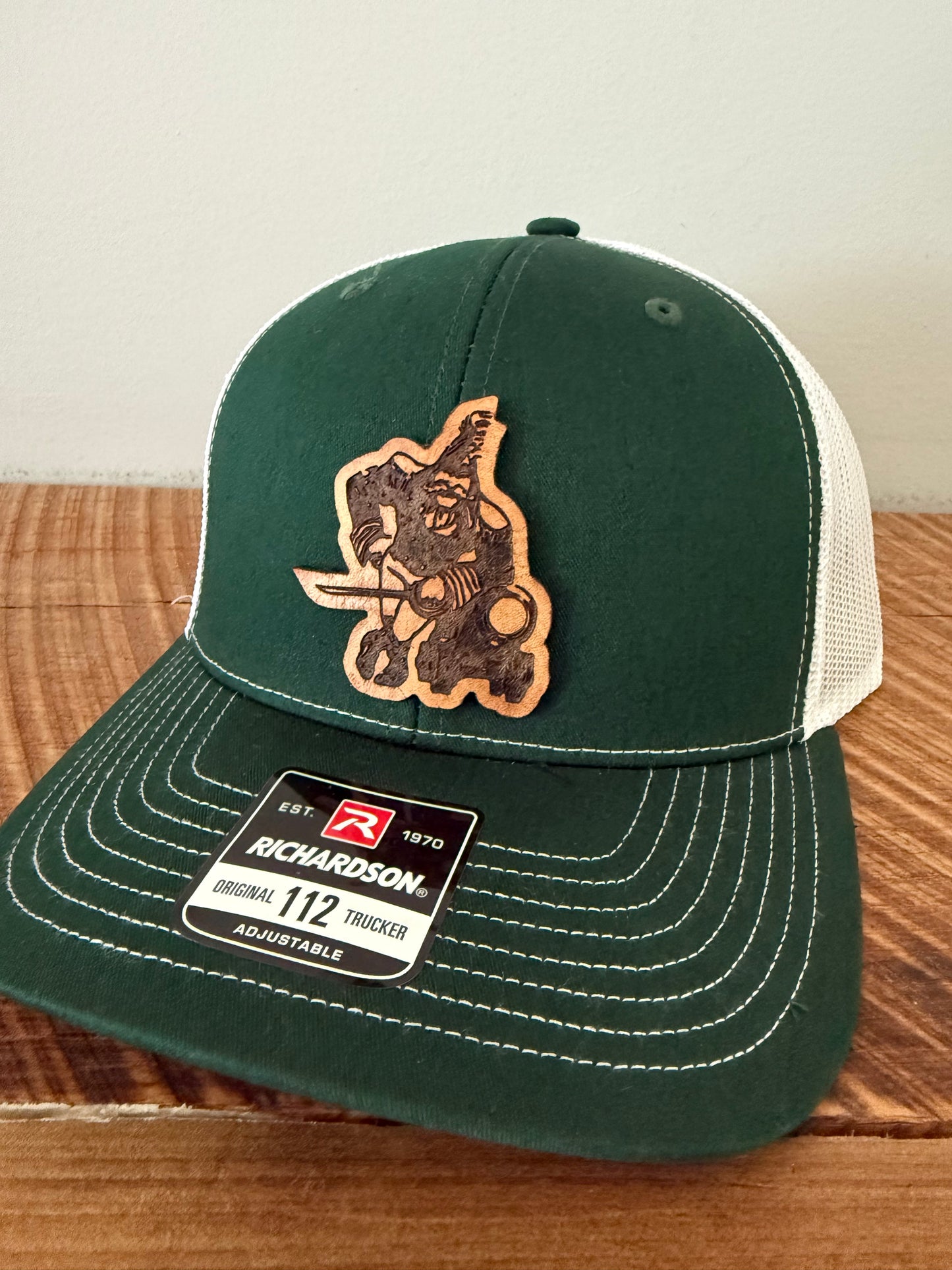 Commodores Leather Patch Hat | Richardson 112 Trucker | Custom Football Spirit Wear for Fans, Coaches & Alumni