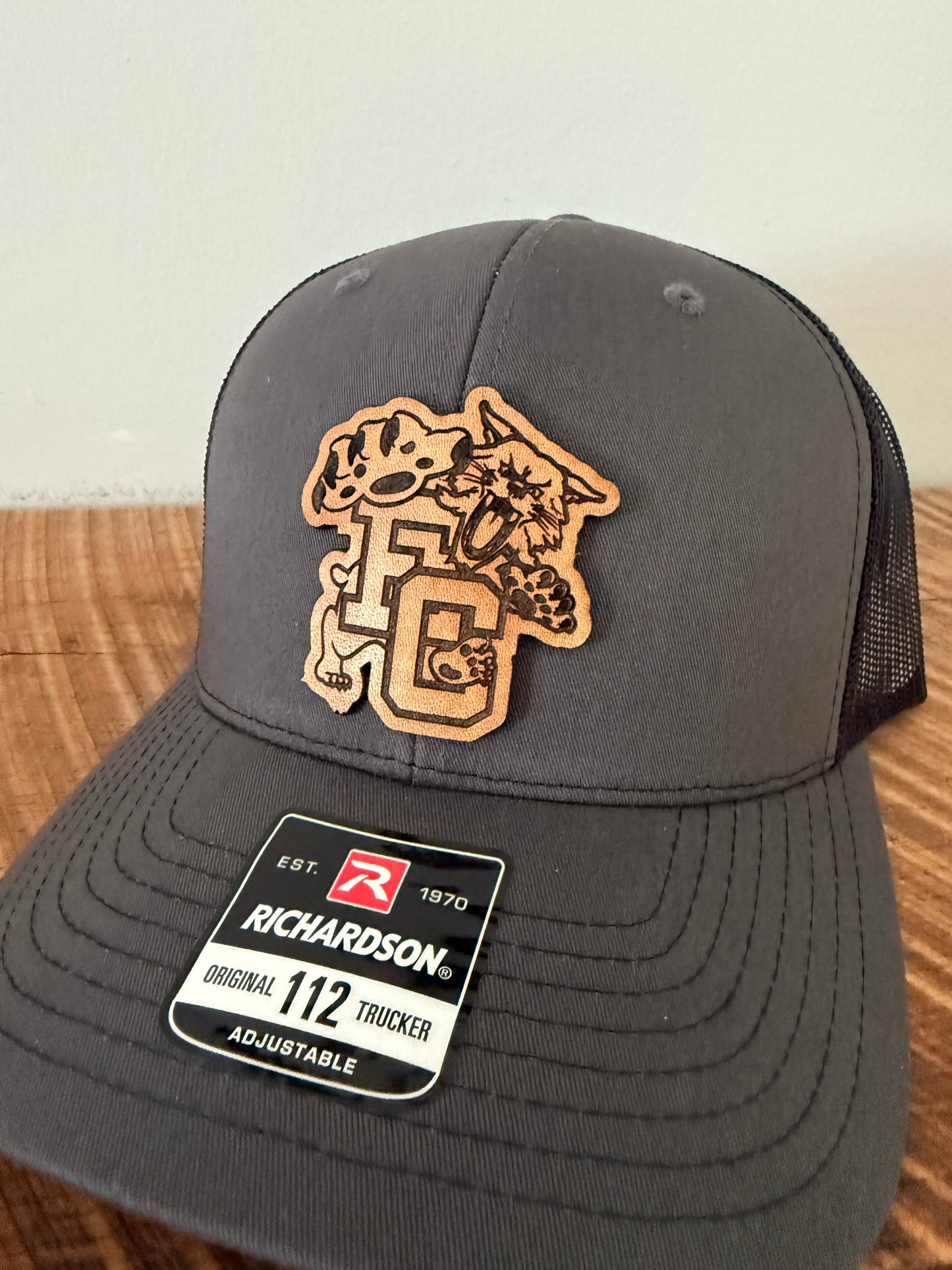 Wildcats Leather Patch Hat | Richardson 112 Trucker | Custom Football Spirit Wear for Fans, Coaches & Students