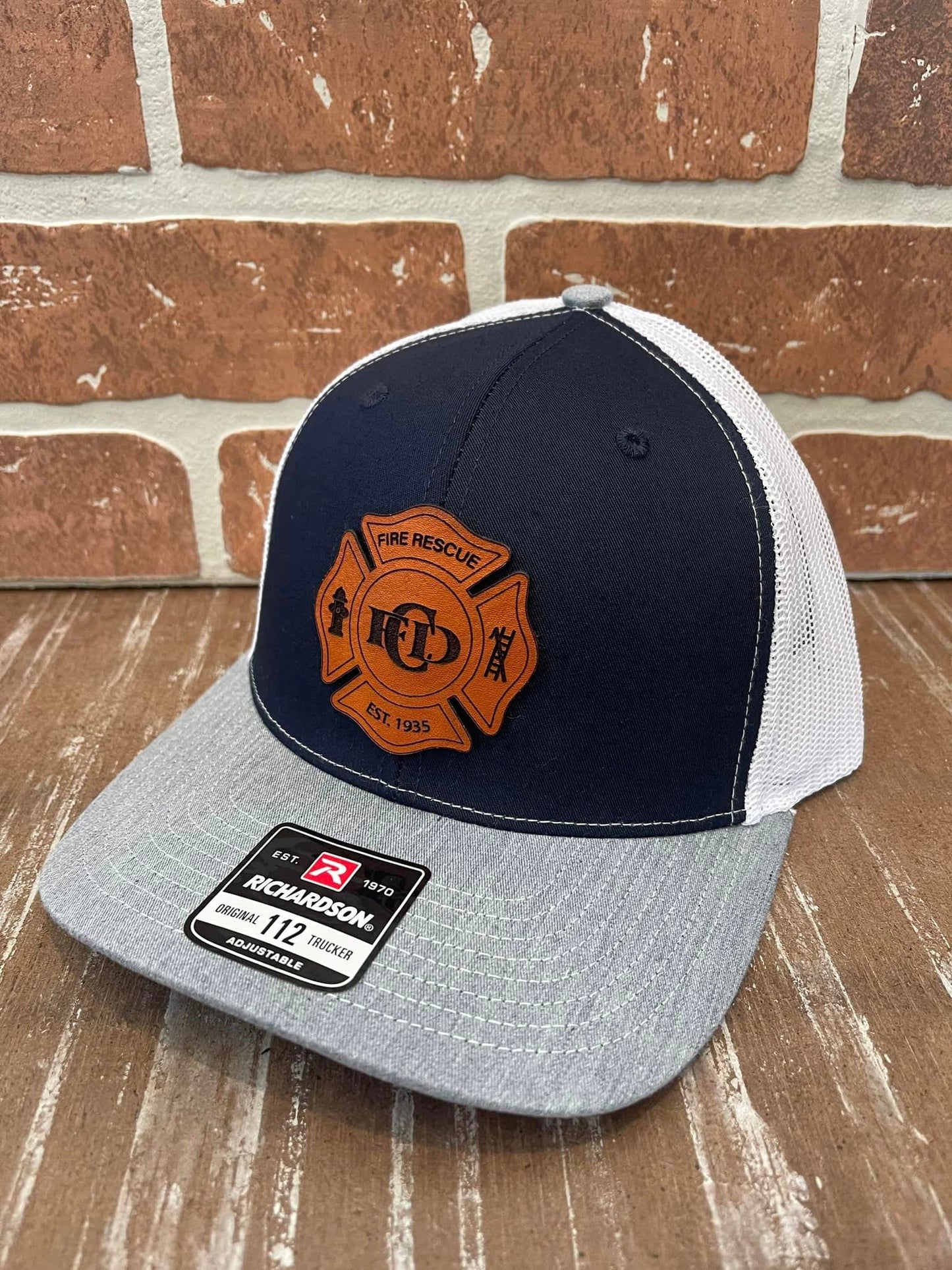 Custom Leather Patch Trucker Hat-- Richardson 112