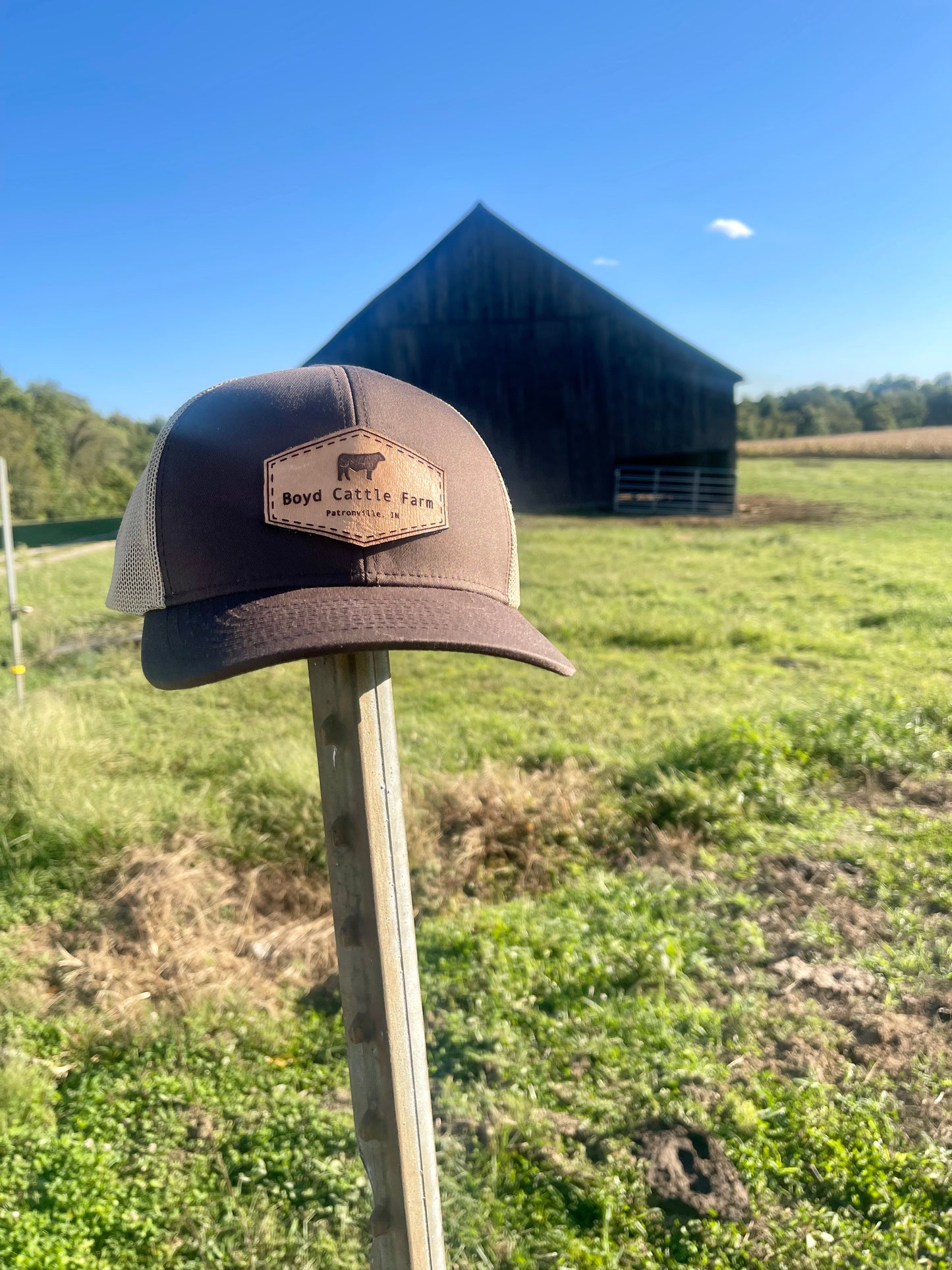 Custom Logo Leather Patch Richardson 112 Trucker Hat