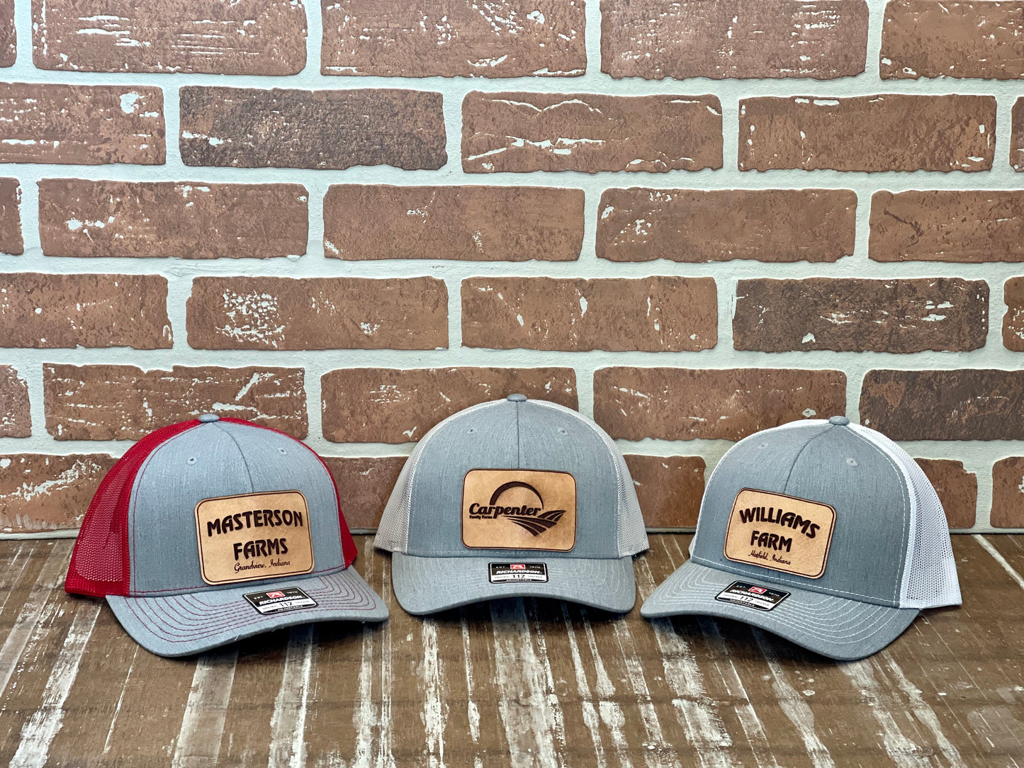 Custom Logo Leather Patch Richardson 112 Trucker Hat