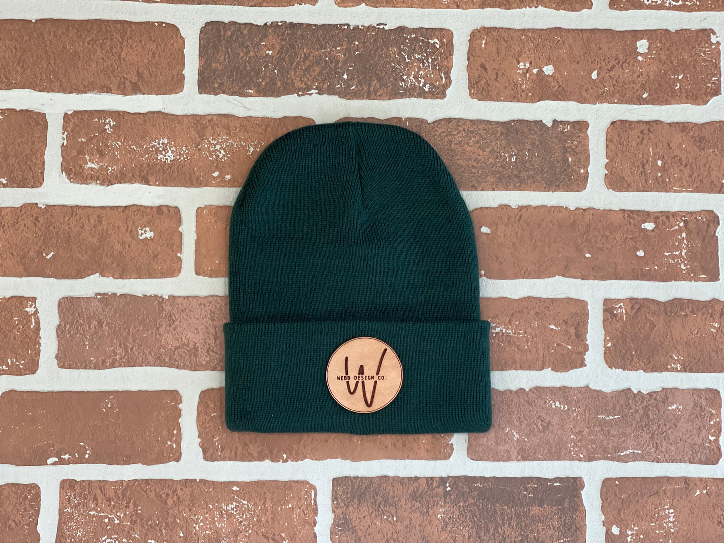 Custom Logo Leather Patch Beanie