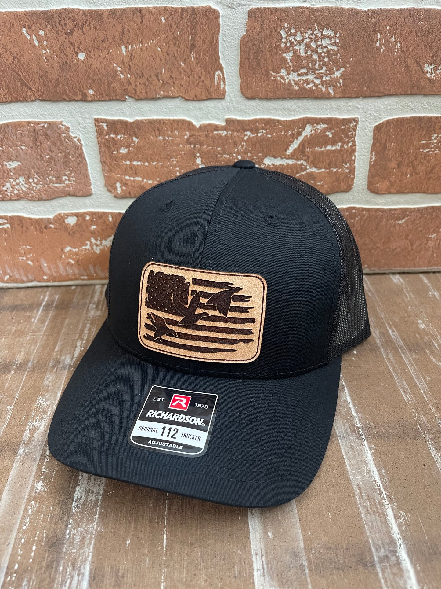 Duck/Goose Hunter Leather Patch Richardson 112 Snapback Hat