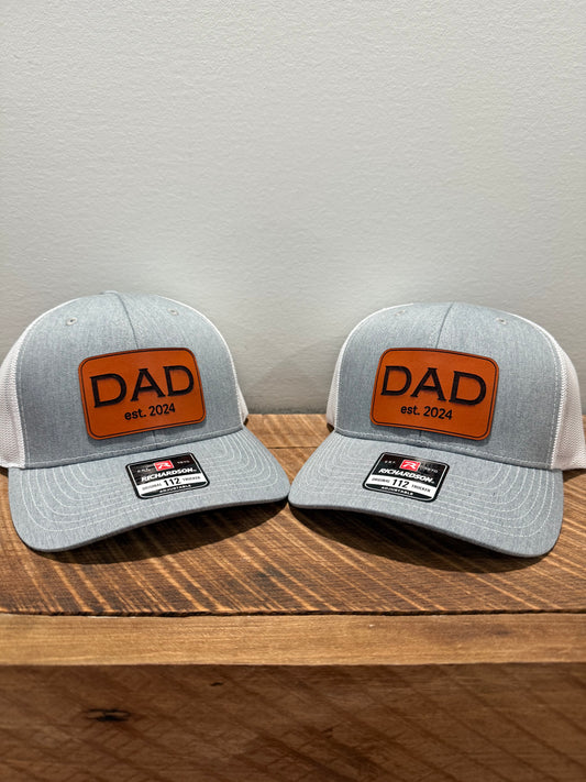 Dad ESTABLISHED Leather Patch Hat