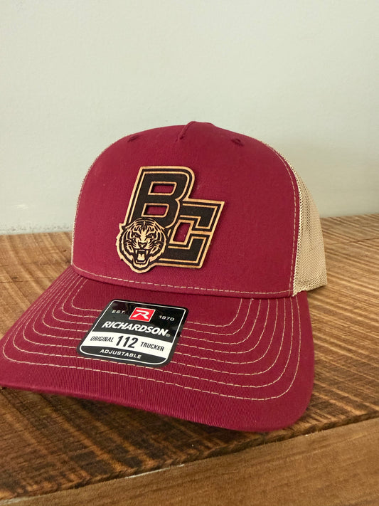 Tigers Leather Patch Hat | Richardson 112 Trucker | Custom Football Spirit Wear for Fans, Players & Coaches