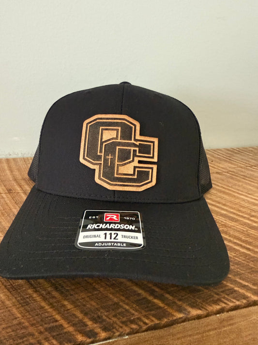 Owensboro Catholic Aces Leather Patch Hat | Richardson 112 Trucker | Custom Football Spirit Hat for Fans, Players & Alumni