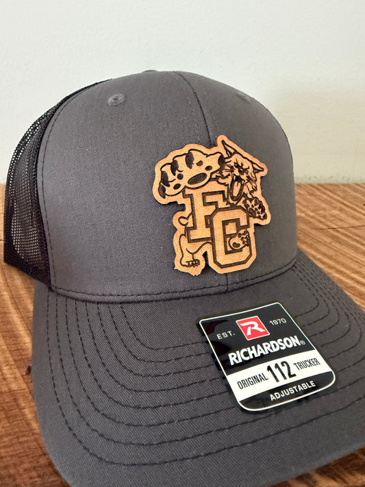 Wildcats Leather Patch Hat | Richardson 112 Trucker | Custom Football Spirit Wear for Fans, Coaches & Students
