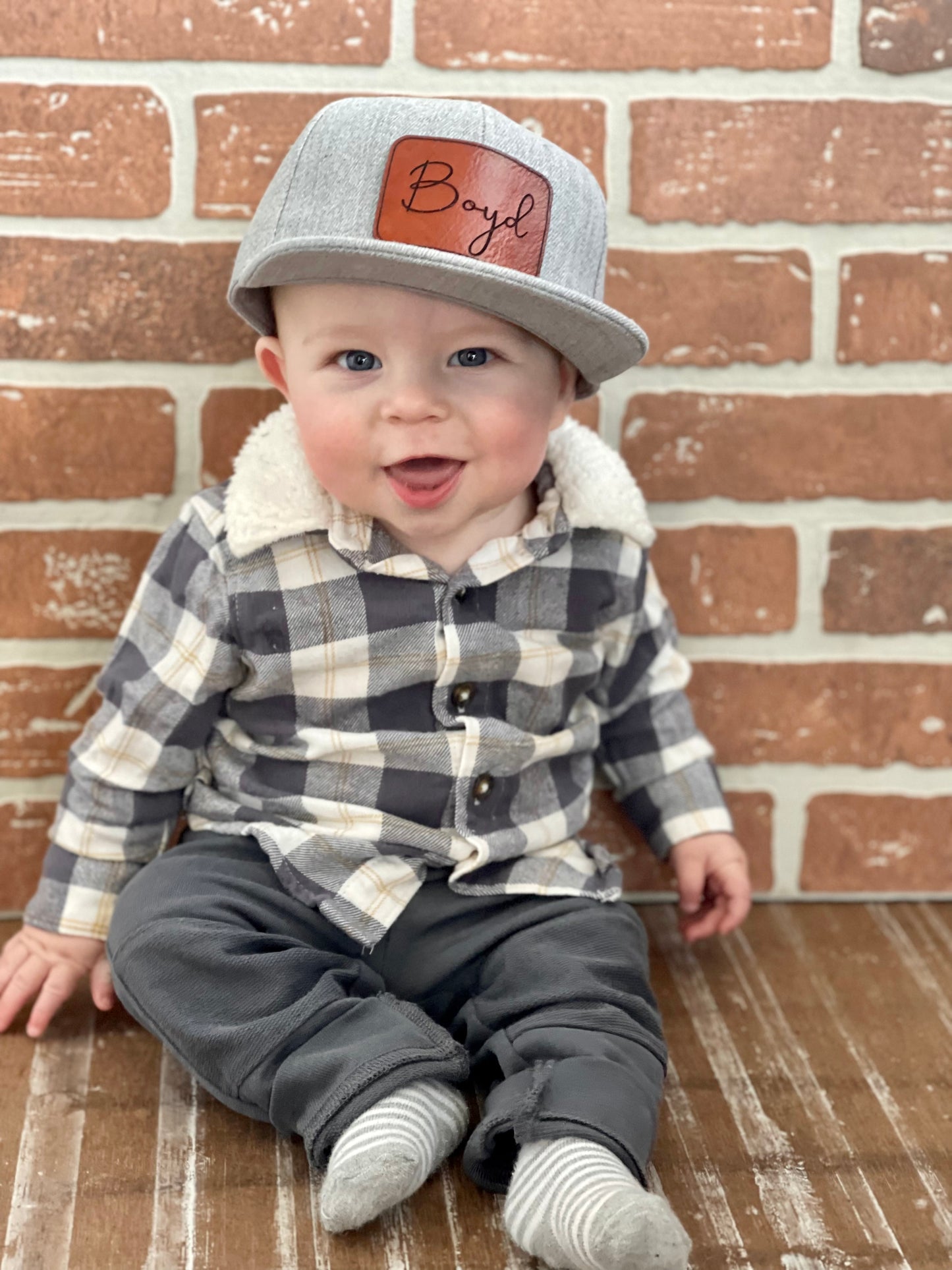 Baby/Youth Name Hat (Gray Denim).