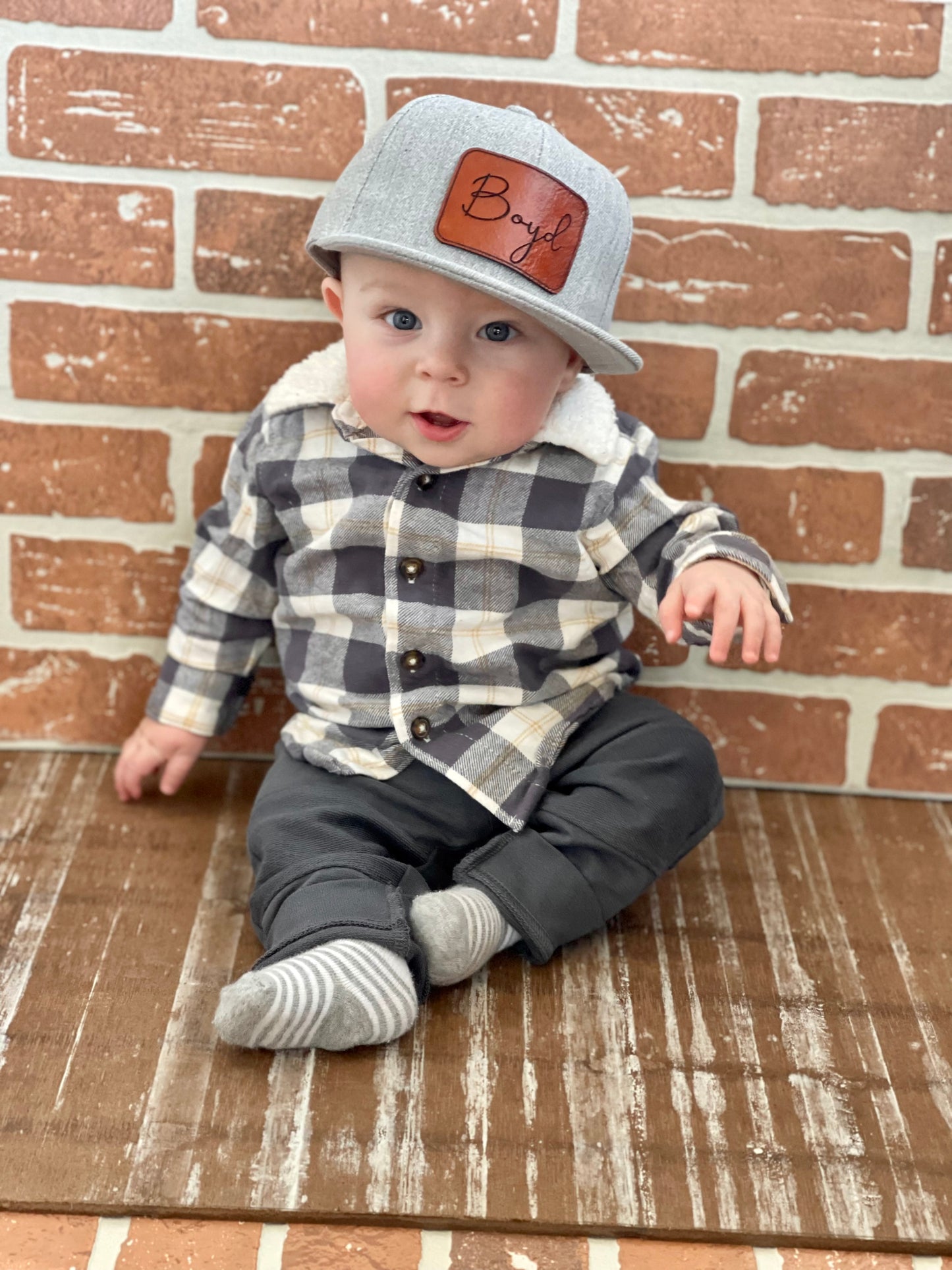 Baby/Youth Name Hat (Gray Denim).