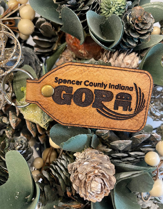 Spencer Co GOP Leather Keychain