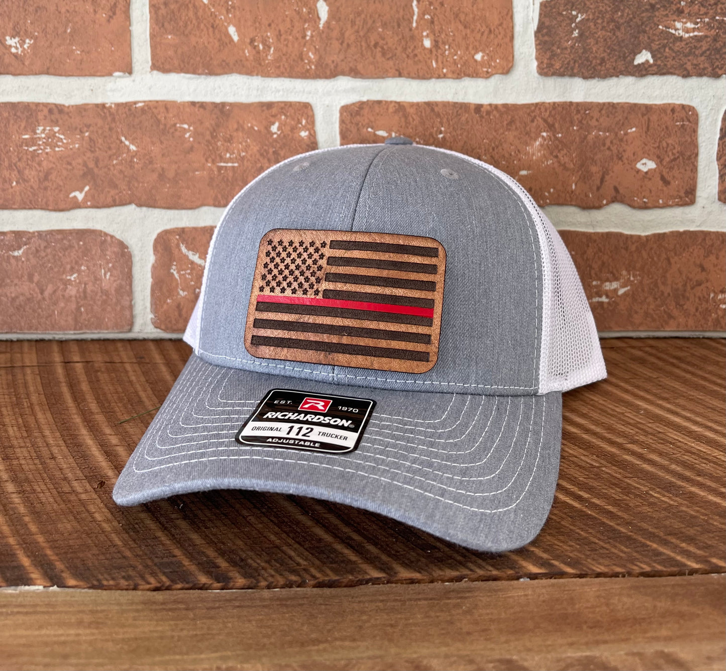 Thin Red Line Leather Patch Hat